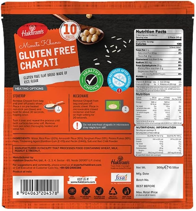 Haldiram's Gluten Free Chapati 300g @SaveCo Online Ltd