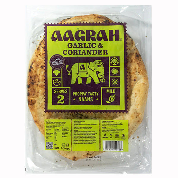 Aagrah 2 Garlic & Coriander Naans @SaveCo Online Ltd
