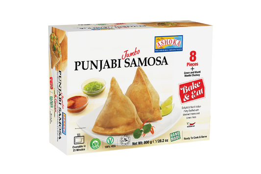 Frozen Ashoka Jumbo Punjabi Samosa Khatti Meethi (8 pack)