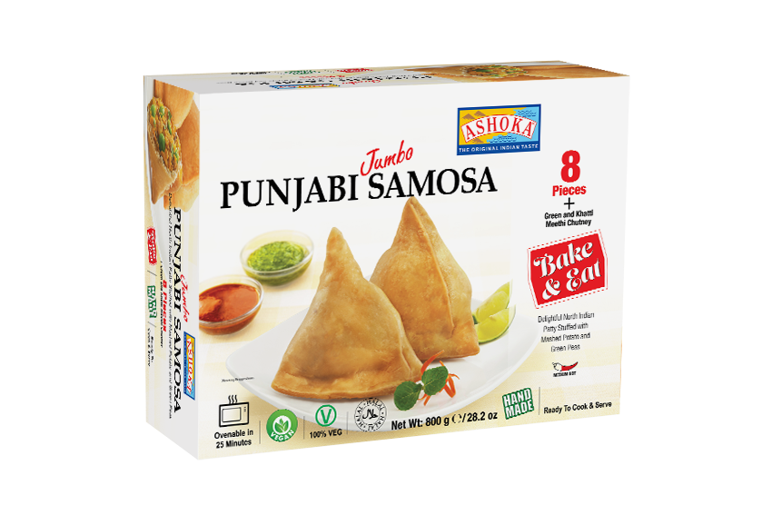 Frozen Ashoka Jumbo Punjabi Samosa Khatti Meethi (8 pack)