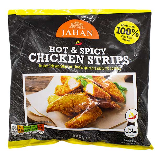 Jahan Hot & Spicy Chicken Strips 500g @SaveCo Online Ltd