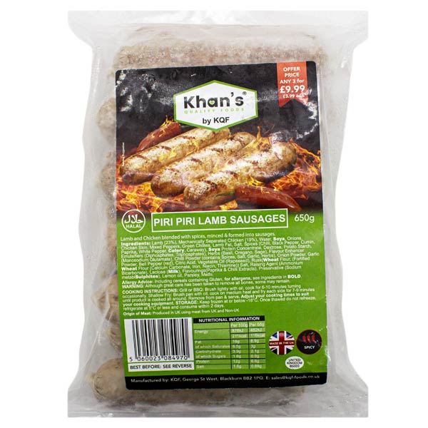 KQF Piri Piri Lamb Sausages